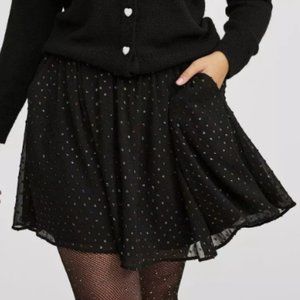 TORRID BLACK RAINBOW FOIL CIRCLE MINI SKIRT 2 2X 18 20